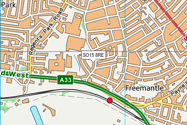 SO15 8RE map - OS VectorMap District (Ordnance Survey)