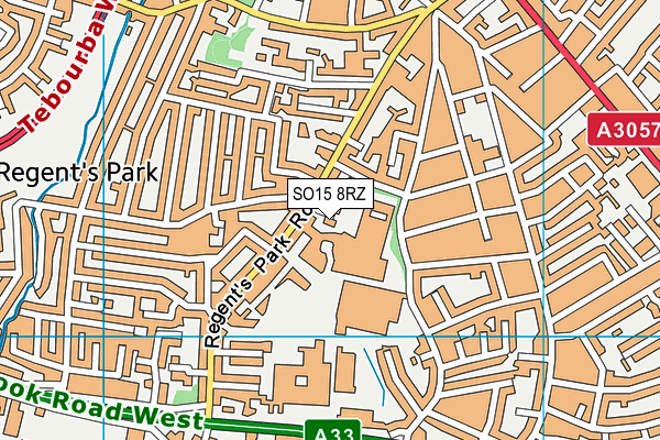 SO15 8RZ map - OS VectorMap District (Ordnance Survey)
