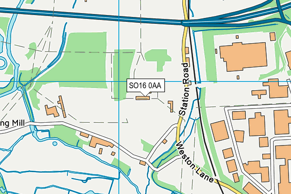 SO16 0AA map - OS VectorMap District (Ordnance Survey)