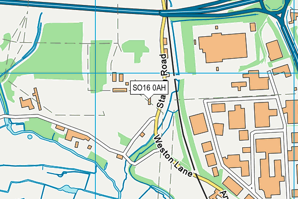 SO16 0AH map - OS VectorMap District (Ordnance Survey)