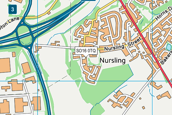 SO16 0TQ map - OS VectorMap District (Ordnance Survey)