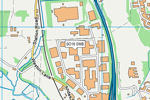 SO16 0WB map - OS VectorMap District (Ordnance Survey)