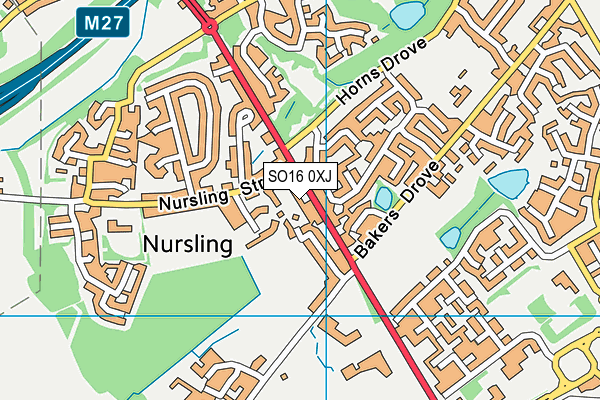 SO16 0XJ map - OS VectorMap District (Ordnance Survey)