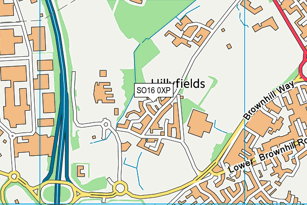 SO16 0XP map - OS VectorMap District (Ordnance Survey)