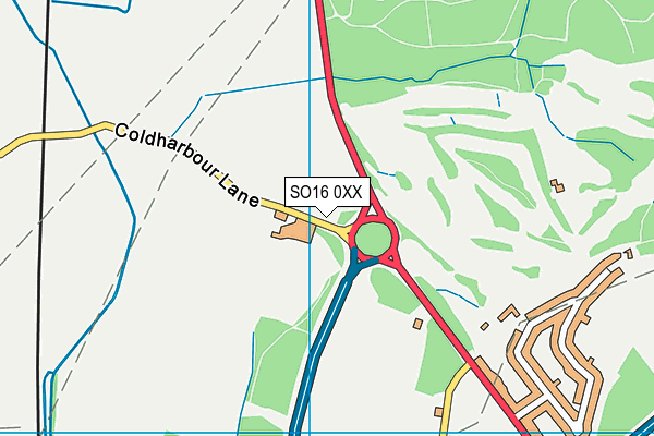 SO16 0XX map - OS VectorMap District (Ordnance Survey)