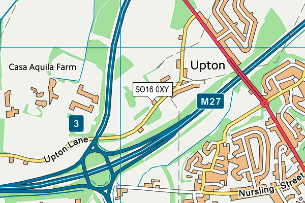 SO16 0XY map - OS VectorMap District (Ordnance Survey)