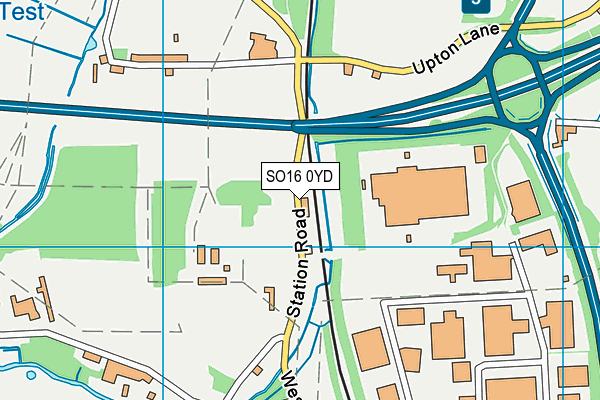 SO16 0YD map - OS VectorMap District (Ordnance Survey)