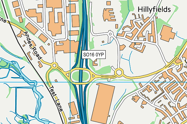SO16 0YP map - OS VectorMap District (Ordnance Survey)