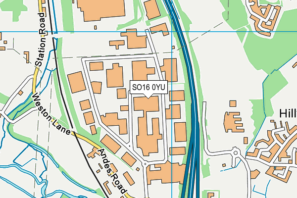 SO16 0YU map - OS VectorMap District (Ordnance Survey)