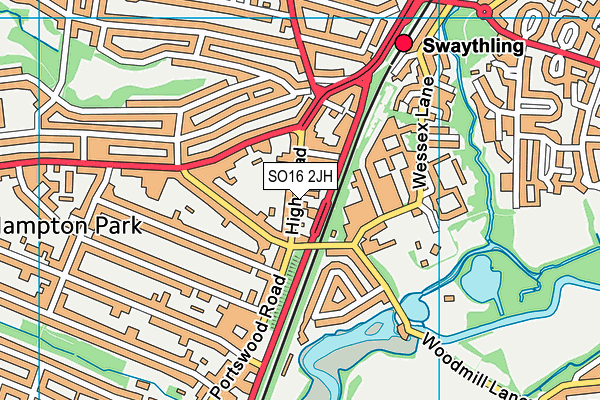 SO16 2JH map - OS VectorMap District (Ordnance Survey)