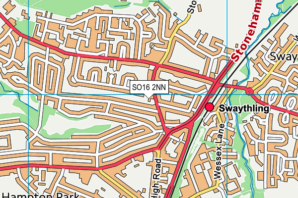 SO16 2NN map - OS VectorMap District (Ordnance Survey)