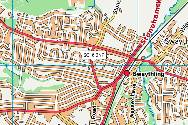 SO16 2NP map - OS VectorMap District (Ordnance Survey)