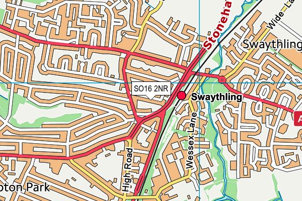 SO16 2NR map - OS VectorMap District (Ordnance Survey)