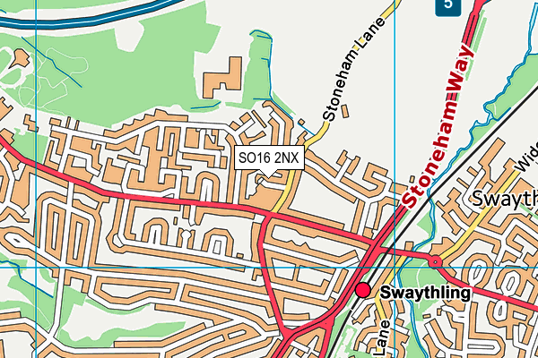 SO16 2NX map - OS VectorMap District (Ordnance Survey)