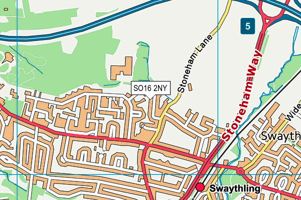 SO16 2NY map - OS VectorMap District (Ordnance Survey)