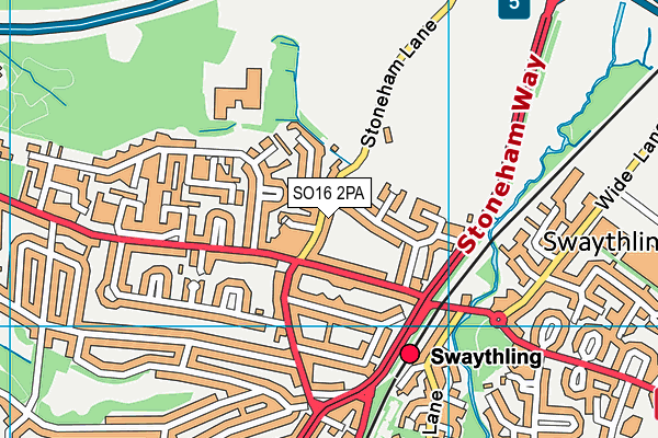Stoneham Lane Football Complex map (SO16 2PA) - OS VectorMap District (Ordnance Survey)