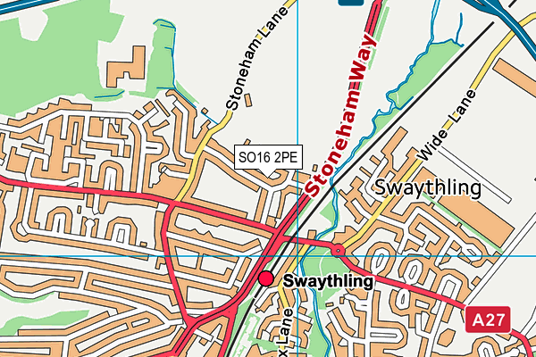 SO16 2PE map - OS VectorMap District (Ordnance Survey)