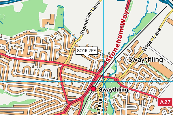 SO16 2PF map - OS VectorMap District (Ordnance Survey)