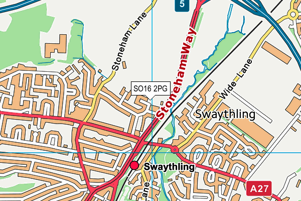 SO16 2PG map - OS VectorMap District (Ordnance Survey)