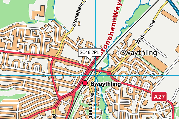 SO16 2PL map - OS VectorMap District (Ordnance Survey)