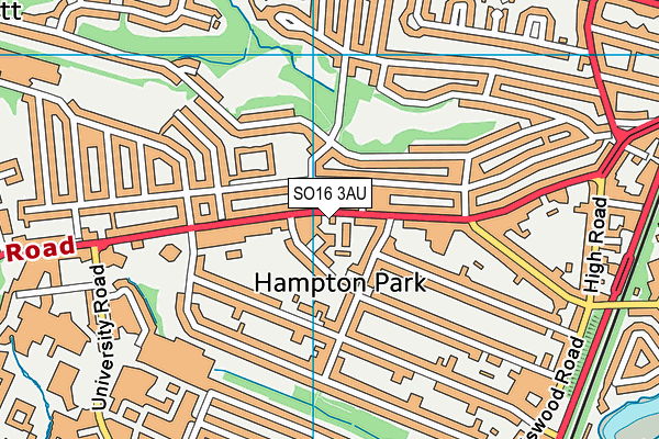 SO16 3AU map - OS VectorMap District (Ordnance Survey)