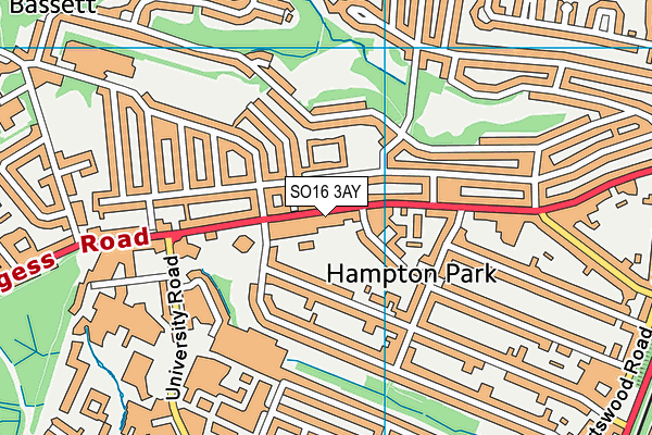 SO16 3AY map - OS VectorMap District (Ordnance Survey)