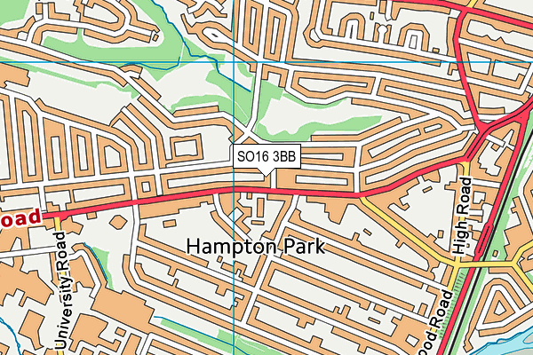 SO16 3BB map - OS VectorMap District (Ordnance Survey)