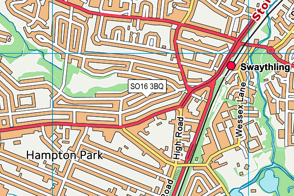 SO16 3BQ map - OS VectorMap District (Ordnance Survey)