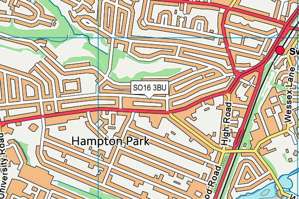 SO16 3BU map - OS VectorMap District (Ordnance Survey)