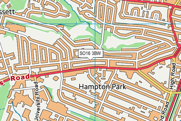 SO16 3BW map - OS VectorMap District (Ordnance Survey)