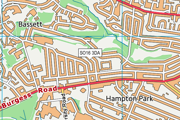 SO16 3DA map - OS VectorMap District (Ordnance Survey)