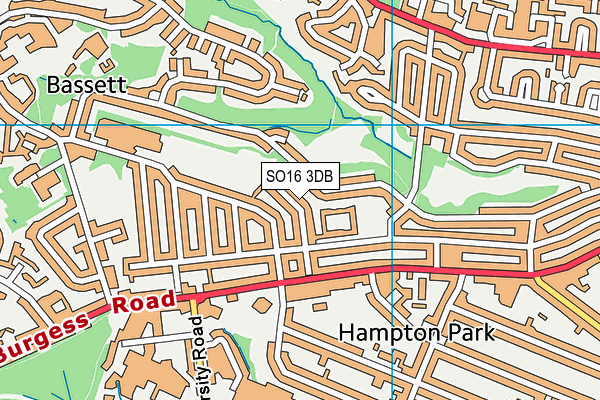 SO16 3DB map - OS VectorMap District (Ordnance Survey)