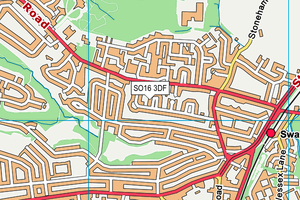 SO16 3DF map - OS VectorMap District (Ordnance Survey)