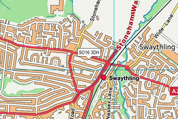 SO16 3DH map - OS VectorMap District (Ordnance Survey)