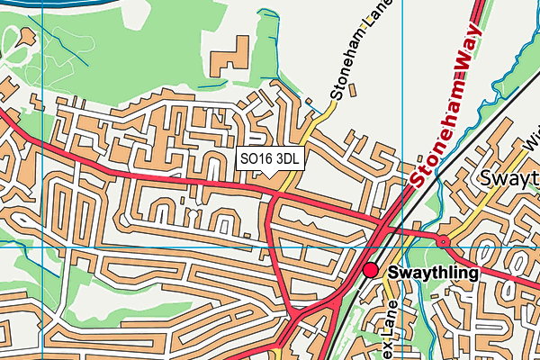 SO16 3DL map - OS VectorMap District (Ordnance Survey)