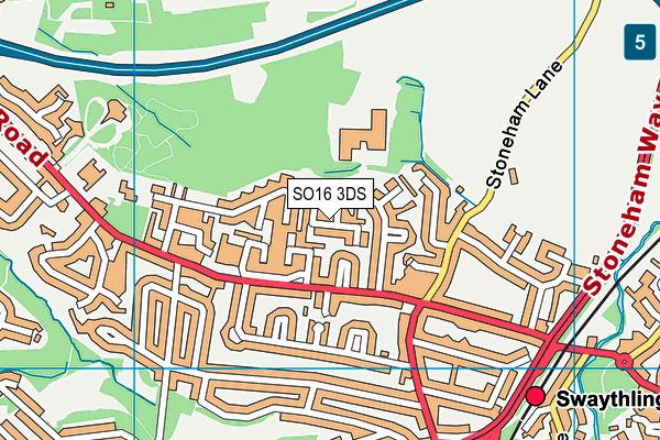 SO16 3DS map - OS VectorMap District (Ordnance Survey)