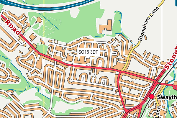 SO16 3DT map - OS VectorMap District (Ordnance Survey)