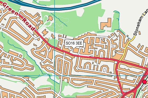 SO16 3EE map - OS VectorMap District (Ordnance Survey)