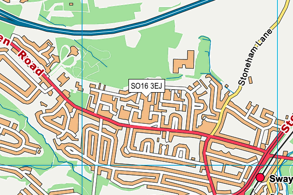 SO16 3EJ map - OS VectorMap District (Ordnance Survey)