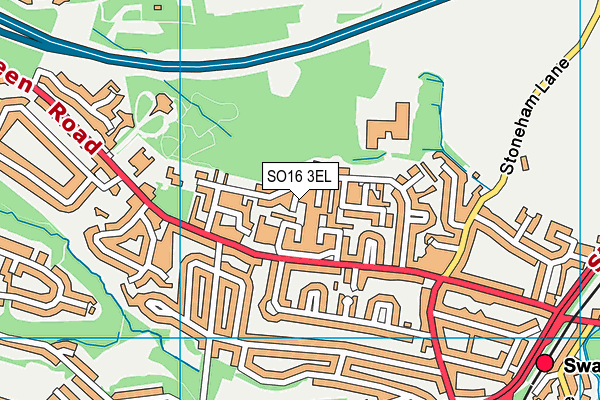 SO16 3EL map - OS VectorMap District (Ordnance Survey)