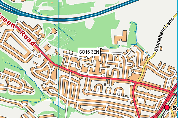 SO16 3EN map - OS VectorMap District (Ordnance Survey)