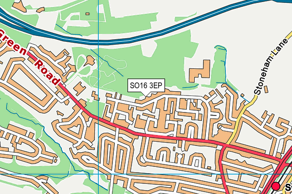 SO16 3EP map - OS VectorMap District (Ordnance Survey)