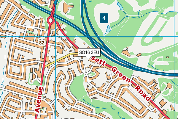 SO16 3EU map - OS VectorMap District (Ordnance Survey)