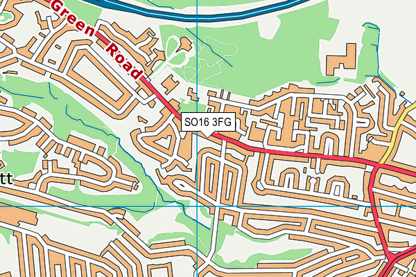 SO16 3FG map - OS VectorMap District (Ordnance Survey)