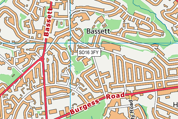 SO16 3FY map - OS VectorMap District (Ordnance Survey)