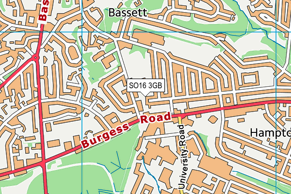 SO16 3GB map - OS VectorMap District (Ordnance Survey)