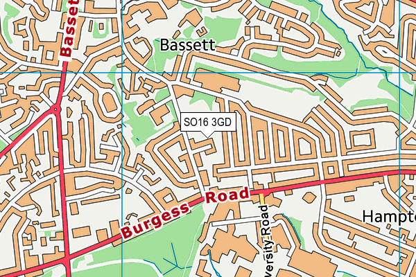 SO16 3GD map - OS VectorMap District (Ordnance Survey)