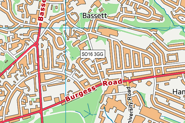 SO16 3GG map - OS VectorMap District (Ordnance Survey)