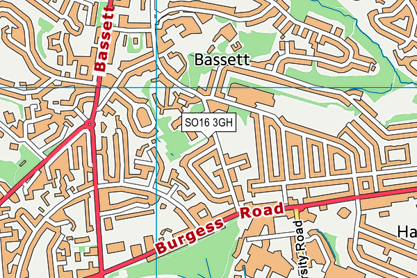 SO16 3GH map - OS VectorMap District (Ordnance Survey)