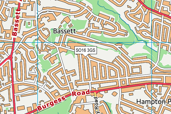 SO16 3GS map - OS VectorMap District (Ordnance Survey)